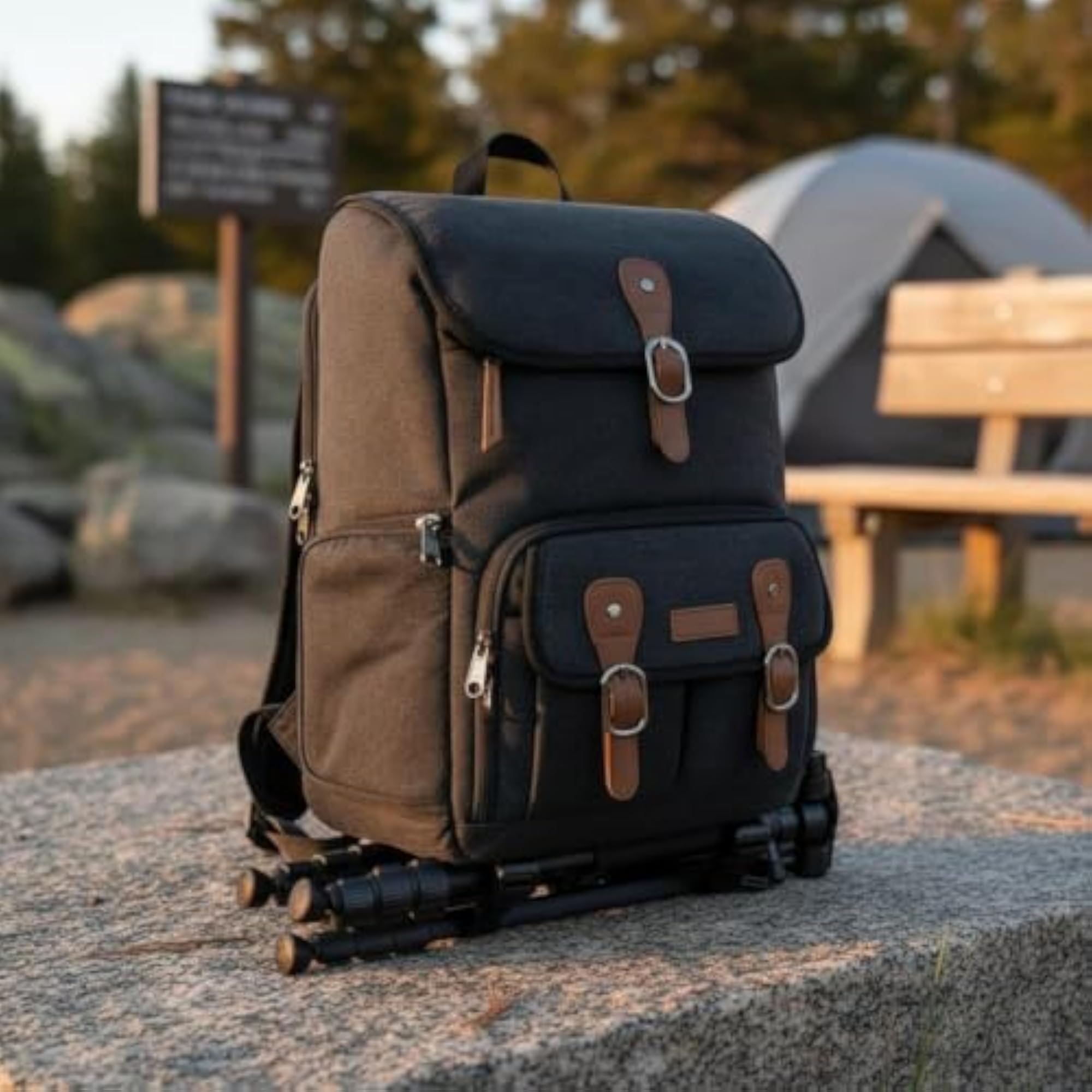 Water Resistant Camera Backpack with Customizable Dividers